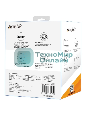 Веб-камера A4Tech PK-935HL 1920x1080, 30 кадр/с, USB Type-A, микрофон, ручная фокусировка, универсальное крепление