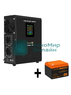 Комплект Источник бесперебойного питания EX295995RUS + батарея 26Aч EX285663RUS 1шт (инвертор, синус, для котла, настенный) ExeGate FineSine SX-500.LCD.AVR.2SH <500VA/300W, чистая синусоида, цветной LCD-дисплей, AVR, 2*Schuko, линейно-интерактивный, крепление настенное/универсальное, черный> + батарея ExeGate HRL 12-26 (12В, 26Ач) 1шт