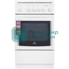 Плита газовая De Luxe 5040.33Г (КР) ЧР белый, конфорок 4 газовых, духовка 43 л, 50 см x 85 см x 50 см