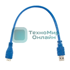 Кабель Gembird/Cablexpert USB 3.0 Pro, AM/microBM 9P, 30 см, экран, синий, пакет
