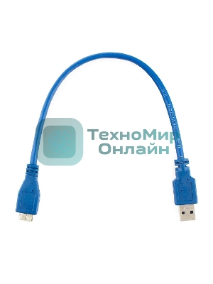 Кабель Gembird/Cablexpert USB 3.0 Pro, AM/microBM 9P, 30 см, экран, синий, пакет