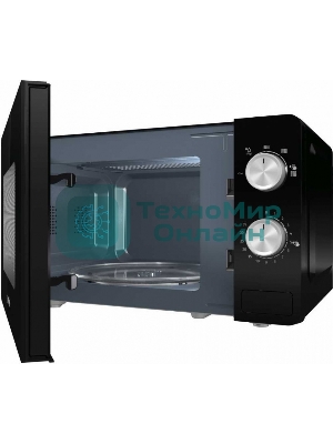 Микроволновая печь Gorenje MO20E1B черный, 20 л, 800 Вт, переключатели - поворотный механизм