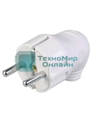 Вилка IEK EVP11-16-01-K01 ВПу11-01-Ст разборная угловая с з/к 16А белая