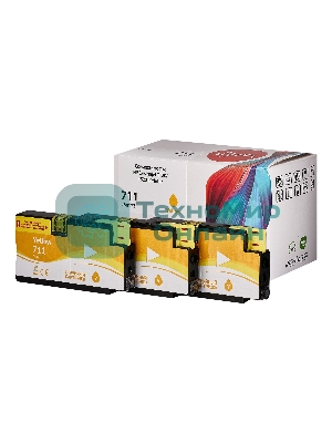 Набор струйных картриджей Sakura CZ136A (№711 Yellow 3-pack) для HP, желтый, 26 мл. (3шт)