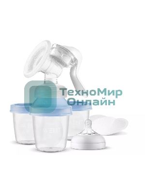 Молокоотсос ручной Philips SCF430/13, вес 0.3 кг, технология Natural Motion, мягкая насадка с адаптивной формой, 3 контейнера для 180 мл. для хранения молока в комплекте