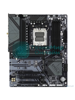 Материнская плата GIGABYTE B650 EAGLE AX (V1.1), AM5, AMD B650, 4xDDR5, 4xSATA, 3xM.2, 1xPCI-E 4.0 x16, 3xPCI-E 3.0 x1, 1xHDMI, 1xDP, 1x 1Gb LAN, 2xUSB 3.2 Gen 2, 1xUSB 3.2 Gen 1, 6xUSB 2.0, 3x3.5 мм, 7.1, Standard-ATX
