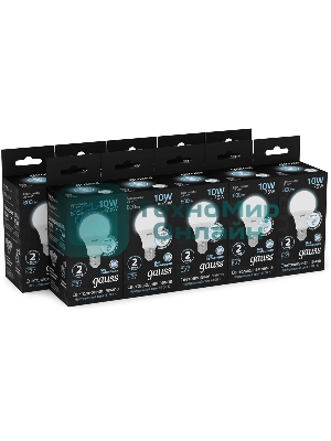 Лампа светодиодная Gauss 102502210-M 10Вт цок.: E27 груша 220B св. свеч. бел. нейт. A60 (упак.: 10 шт)