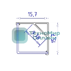 Алюминиевый профиль Ambrella light GP2150AL серебро 2000*15.7*15.7