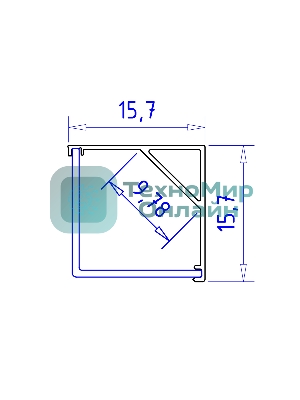 Алюминиевый профиль Ambrella light GP2150AL серебро 2000*15.7*15.7