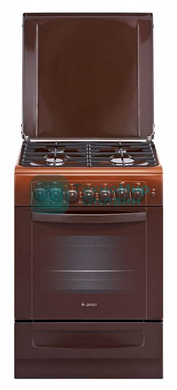 Плита комбинированная Gefest ПГЭ 6102-02 0001 коричневый, конфорок 4 газовых, духовка 55 л, 60 см x 85 см x 60 см
