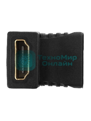 Переходник Gembird Переходник HDMI-HDMI 19F/19F, угловой, золотые разъемы, пакет