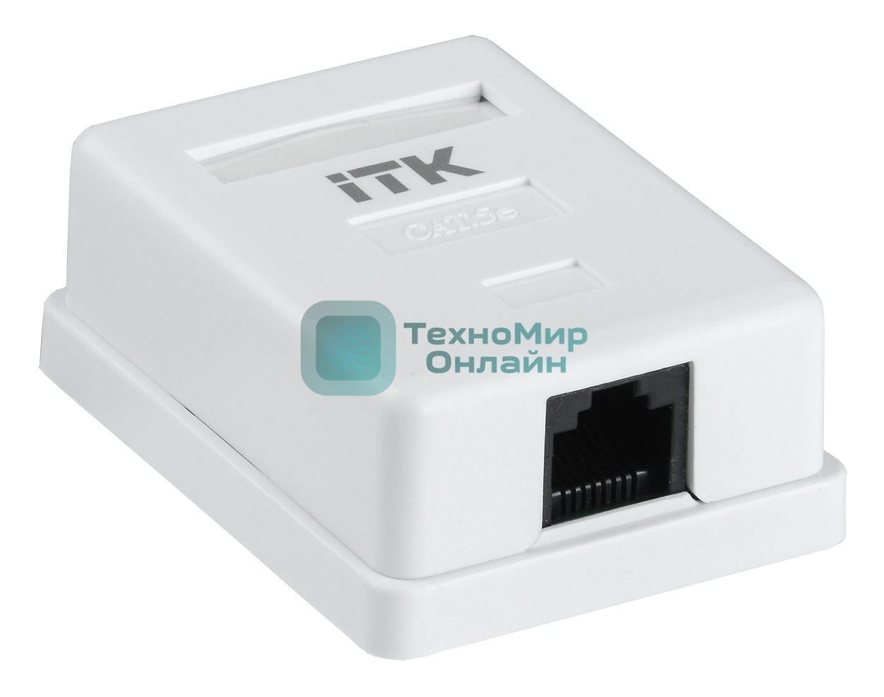 Настенная информационная розетка RJ45 8P8C, кат.5Е, UTP, 1-порт, белая 