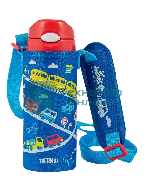 Термос Thermos FHL-401F BL 0.4л. голубой/красный с чехлом (320353)