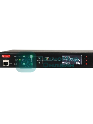 Автоматический ввод резерва ELEMY RACK ATS, 1U, 220В, 16А, OLED, Ethernet, in (2) C20, out (1) C19 (9) C13