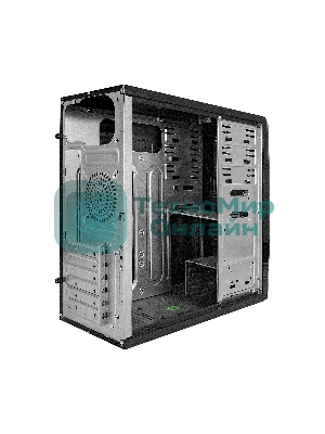 Компьютерный корпус Miditower ExeGate CP-604 Black, ATX, (без БП), 2хUSB, Audio