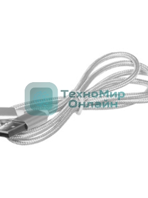 Кабель Rexant USB-Lightning 1 м, серебристая нейлоновая оплетка