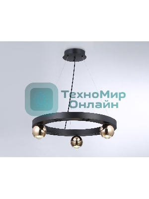 Светильник подвесной светодиодный FL5961 BK/GD черный/золото 4200K 32W  D600*1200 (Без ПДУ)