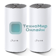 Домашняя Mesh Wi-Fi система TP-Link Deco E4 (3-Pack), 1167 Мбит/с (5 ГГц: до 867 Мбит/с + 2,4 ГГц: до 300 Мбит/с), 2 порта 100 Мбит/с, 2 встроенные антенны на каждом модуле Deco