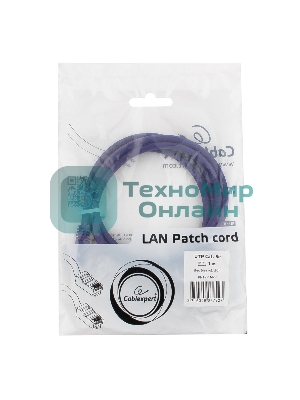 Патч-корд UTP Cablexpert cat.5e, 1м, литой, многожильный, фиолетовый