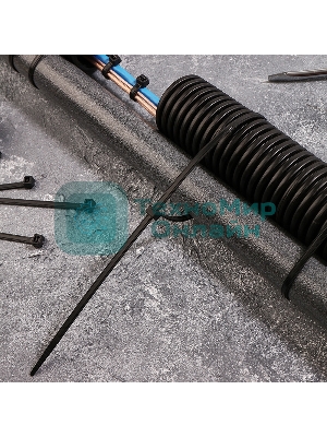 Хомут-стяжкa нейлоновая с тройным замком Rexant 400x4,8 мм, черная, упаковка 100 шт.