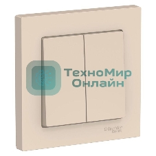 Выключатель 2-кл. AtlasDesign (сх.5) 10АХ в сборе беж. SchE ATN000252