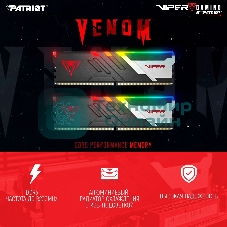 Оперативная память Patriot Viper Venom, DDR5, 32GB (2x16GB), 7400MHz, CL36, DIMM, с радиаторами, RGB, черный