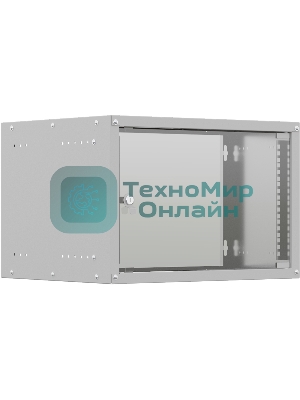 Шкаф коммутационный NTSS LIME (NTSS-WL6U5545GS) настенный 6U 550x450 мм пер. дв. стекл несъемн. бок. пан. 30 кг серый 110 град.