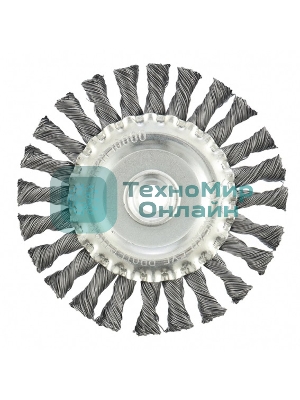 Щетка Matrix для УШМ, 125 мм, М14, Плоская, крученая проволока 0,5 мм