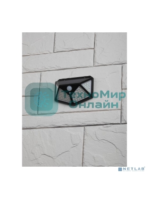 Светильник Фасадный ЭРА ERAFS100-04 с датч. движ. и 4-мя плоск. освещ., на солн. бат.100 LED,300 lm (25/100/800)