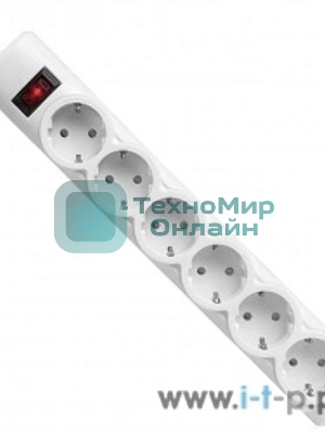 Сетевой фильтр Defender DFS 151 1,8 м, белый, 6 розеток