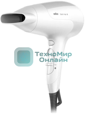 Фен Braun HD385 Satin Hair 3 белый, 2000 Вт, ионизация