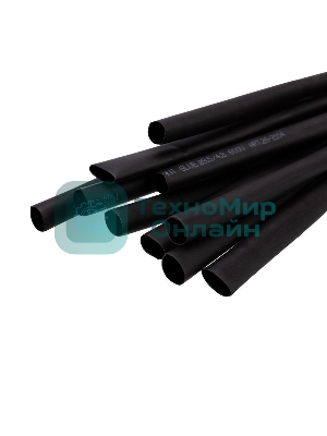 Трубка термоусадочная двустенная клеевая Rexant 9.5/4.75 (2:1) (уп.10шт) по 1м черный