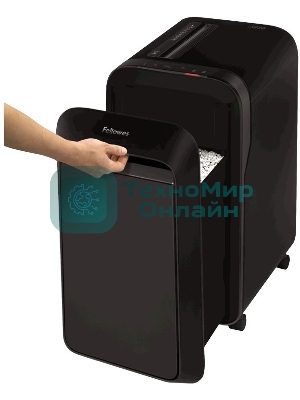 Шредер Fellowes PowerShred LX220 черный (секр.P-4)/перекрестный/20лист./30лтр./скрепки/скобы/пл.карты