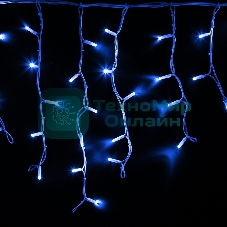 Гирлянда Neon-night Айсикл (Бахрома) светодиодная 4,0х0,6 м, с эффектом мерцания, белый провод каучук, 230 В, диоды синие