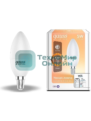 Лампа Светодиодная Gauss Smart Home DIM E14 C37 5 Вт 2700К 1/10/40
