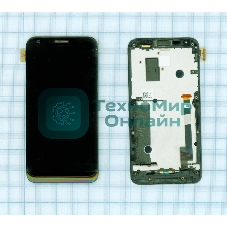 Дисплей для Asus PadFone 2 A68, черный с рамкой