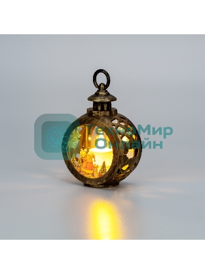 Фонарь декоративный Neon-night (фигура) со свечкой 9х5х13см, цвет корпуса бронзовый, цвет свечения теплый белый, питание 3xLR1130 (в комплекте)