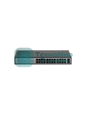 Коммутатор GIGALINK GL-SW-G205-24P, WEB Smart управляемый, 24 PoE (802.3af/at) портов 10/100/1000 Мбит/с 8 до 250 метров cat.6, 2*SFP 1000 Мбит/с, 400Вт APO&R