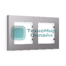 Рамка ALFA Techno (Сталь матовый) 2-ая AF220502