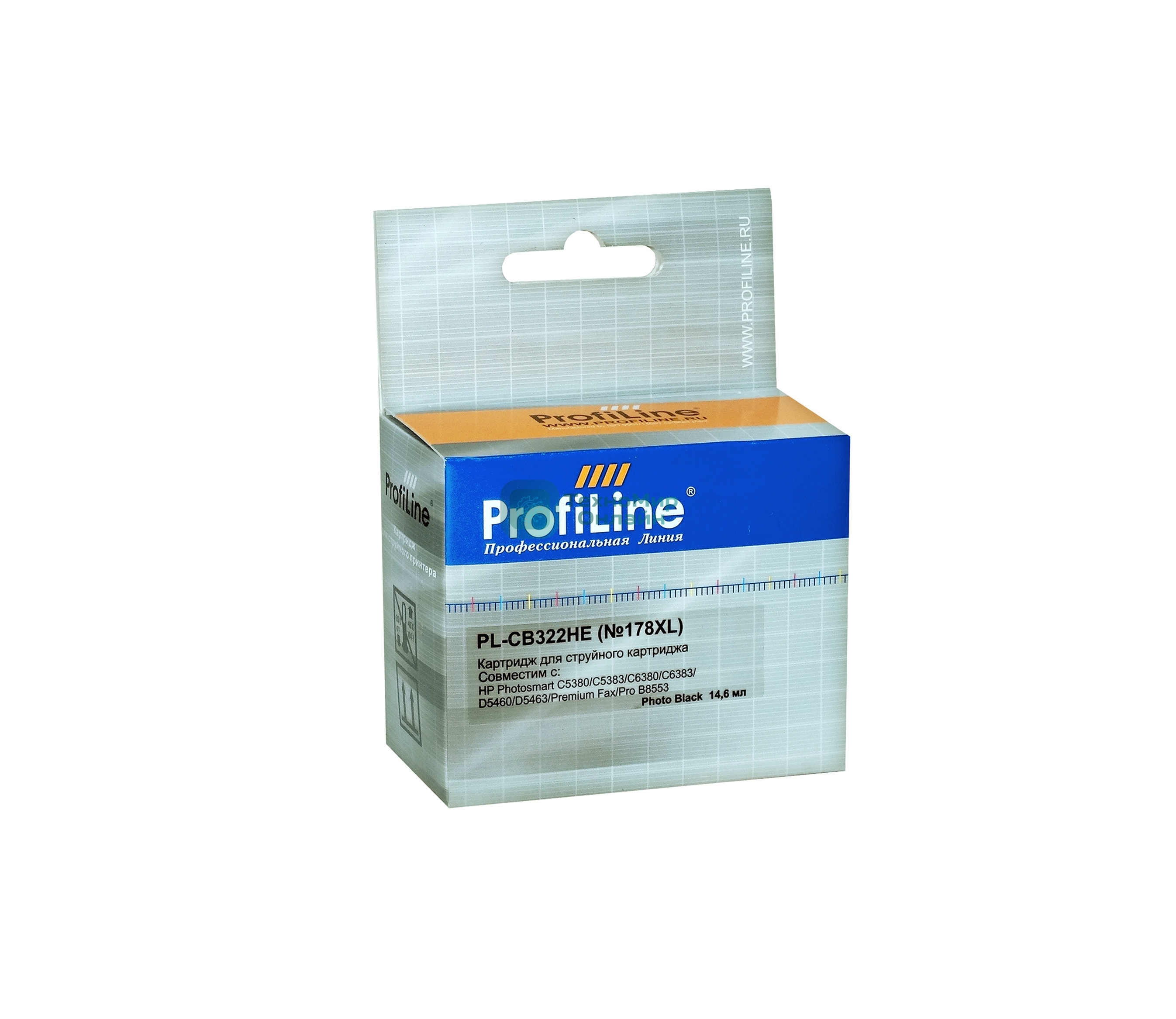 Картридж струйный ProfiLine PL-CB323HE №178XL для принтеров HP Photosmart C5380/C5383/C6380/C6383/D5460/D5463/Premium Fax/Pro B8553 Cyan водн