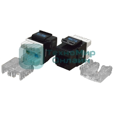 Модуль Keystone RJ45, Cat.6, UTP, 180 градусов, черный