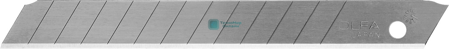 Штукатурно -малярный инструмент Лезвия OLFA (OL-AB-50S) сегментированные из нержавеющей стали, 9х80х0,38мм, 13 сегментов, 50шт