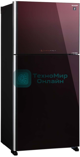 Холодильник Sharp SJXG60PGRD бордовый двухкамерный 422/178 л морозилка сверху, No Frost