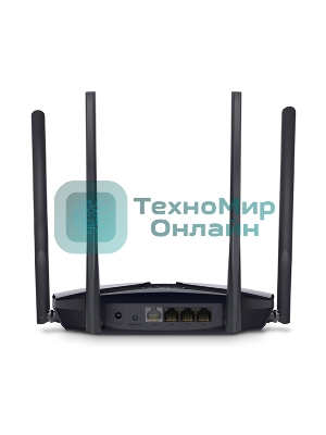 Роутер Mercusys MR70X AX1800 Dual-Band WiFi 6 Router, 574 Mbps at 2.4 GHz + 1201 Mbps at 5 GHz,4× Fixed External Antennas, 3× Gigabit LAN Ports, 1× Gigabit WAN Port, 1024-QAM, OFDMA, Router/Access Point Mode, MU-MIMO, WPA3, TWT, BSS Color