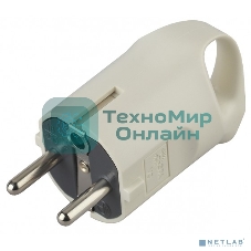 Вилка ЭРА Б0019186 V3 16А с заземл. с кольцом непрямой ввод (10/200/6000) бел.