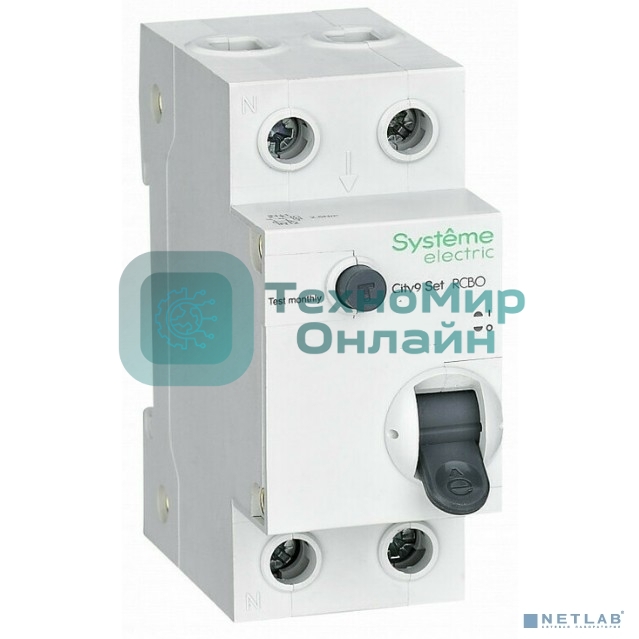 Выключатель автоматический дифференциального тока 2п (1P+N) C 40А 30мА тип AC 4.5кА City9 Set 230В SE C9D34640