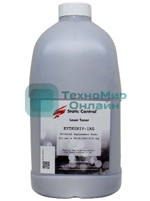 Тонер Static Control KYTKUNIV-10KG черный флакон 10000гр. для принтера Kyocera TK-120/130/140/160/170/1130/1140/3100/3110/3120/3130/4105/435