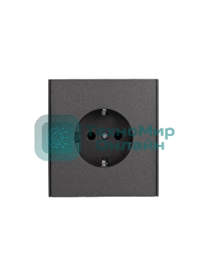 Розетка Kranz STRONG 1-ая с/з с/у, со шторками 16А графит