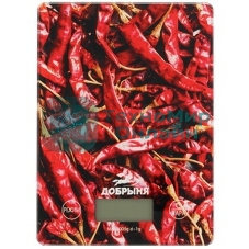 Весы кухонные Добрыня DO-3011P (20*14,5см, 7кг) перцы x24