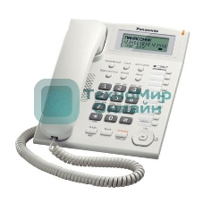 Телефон проводной Panasonic KX-TS2388RUW белый индикатор вызова,повторный набор последнего номера,4 уровня громкости звонка